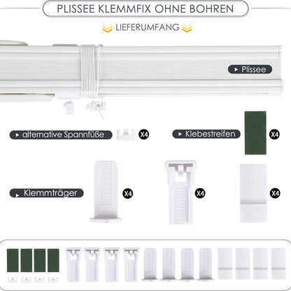 rollos für ohne bohren jalousien Plissee Klemmfix 35x100cm