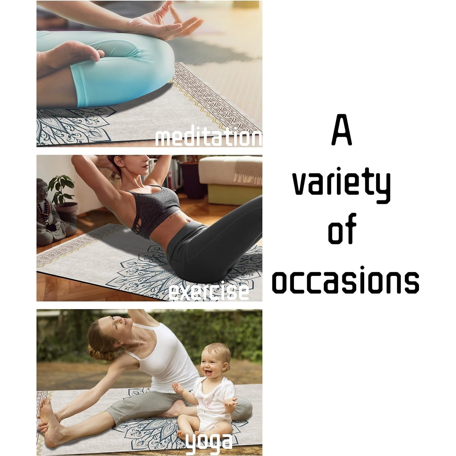 Umweltfreundliche Yoga Matte mit Tragegurt Rutschfeste 183x61x6mm