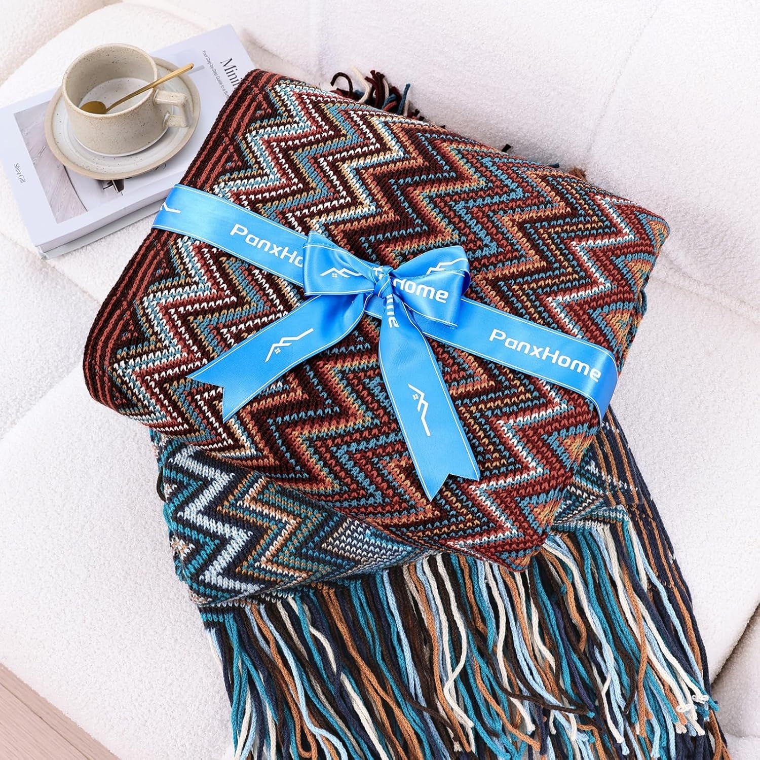 Kuscheldecke flauschig 260GSM 130x160cm Wärmedecke Mit Fransen Decke