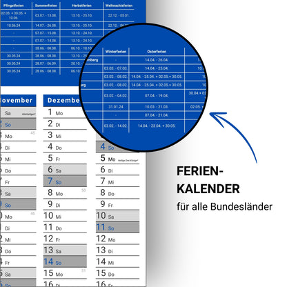 Kalender 2025 Wandkalender groß | Familienkalender | Jahreskalender 97x67 cm | Inkl. Feiertage nach Bundesländern | Wochenplaner