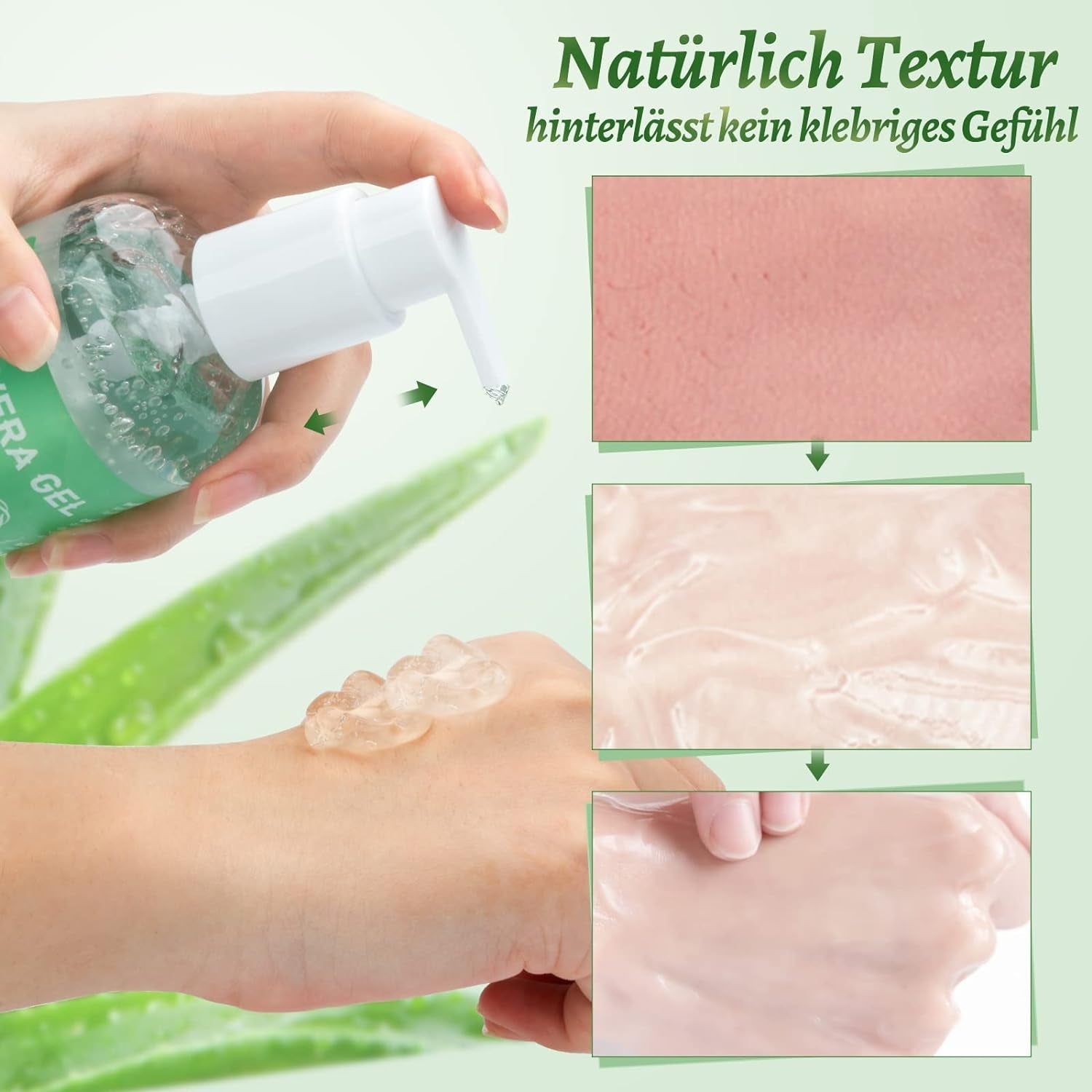 100% Reines Aloe Vera Gel Creme 280ml Natürlich Feuchtigkeitsspendend Hautpflege