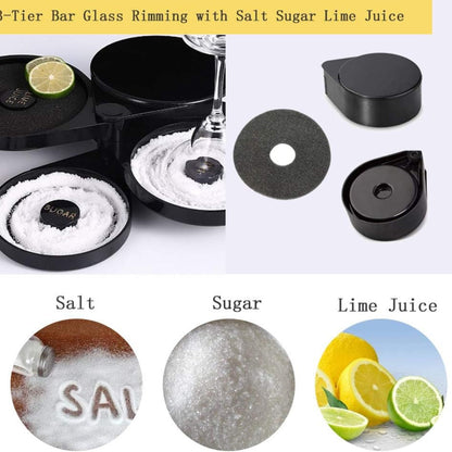 3 in 1 Glas Rimmer Margarita Cocktail Zubehör Bar Zubehör Salz Zucker
