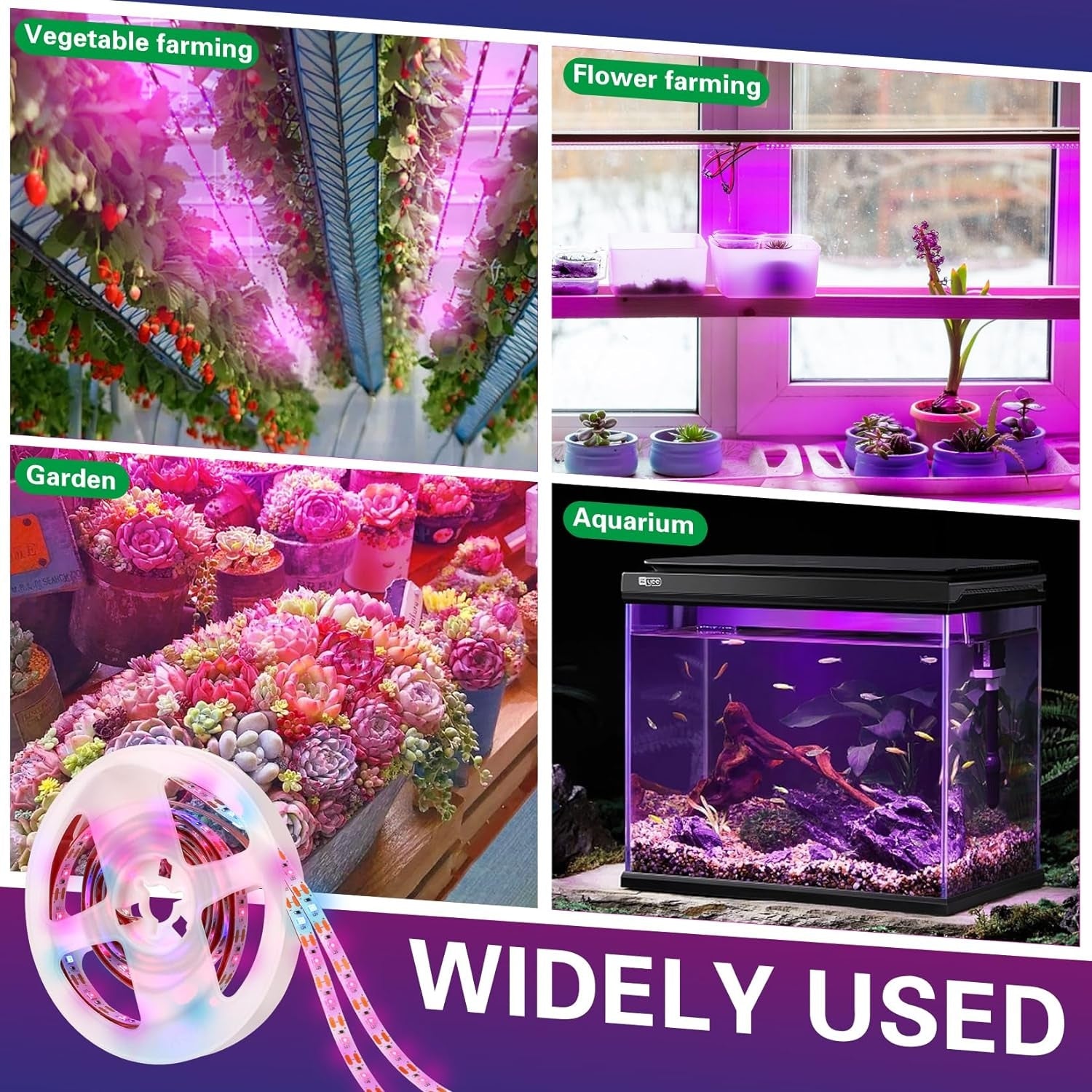 Pflanzenlampe LED Vollspektrum Grow Lampe USB Auto Timer 120 LEDs