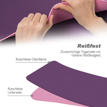 Gymnastikmatte Yoga matte Gepolstert Rutschfest für Fitness Tragegurt