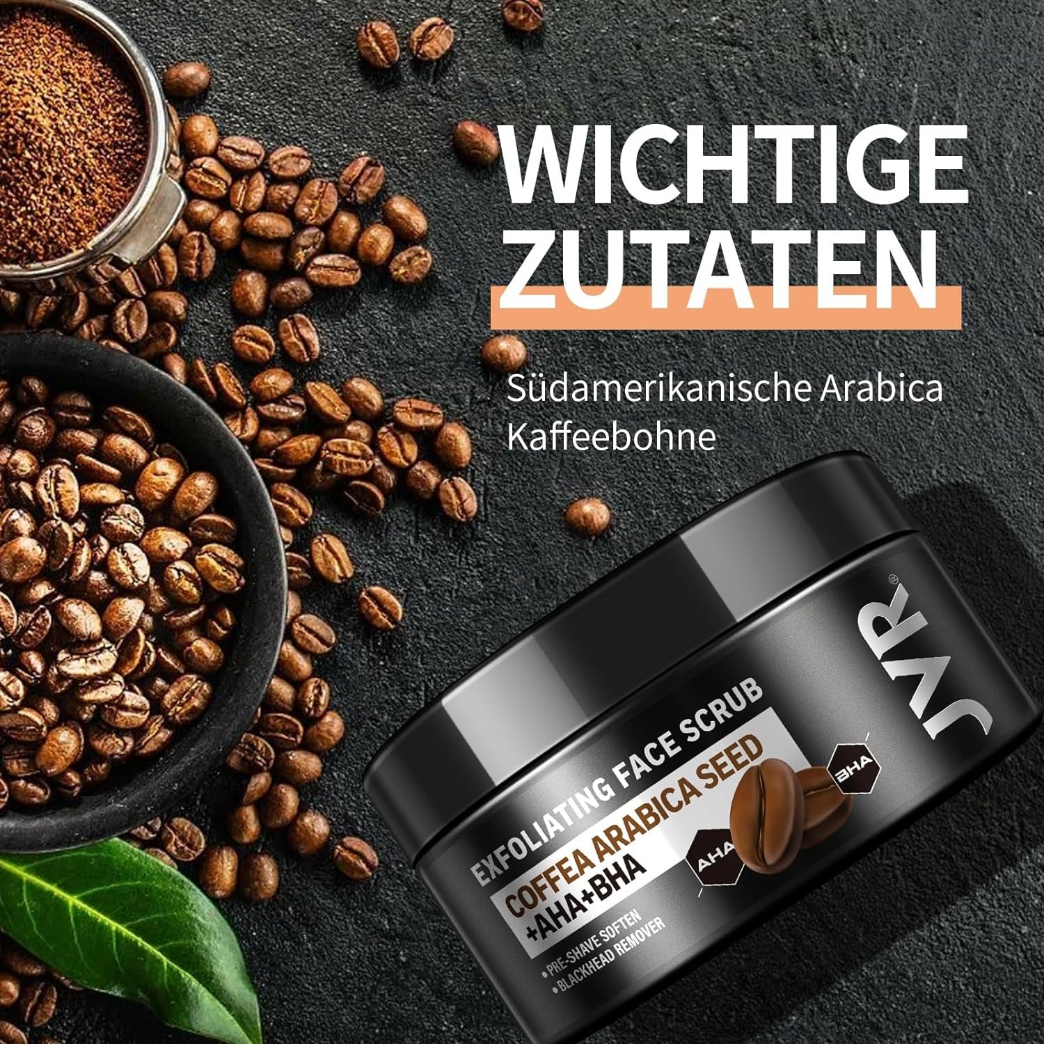 Gesichts Peeling Männer mit Kaffee Extrakt Mitesser Entferner 120ml