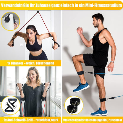 Resistance Bands Set 5 Widerstandsbänder mit Griff und Türanker