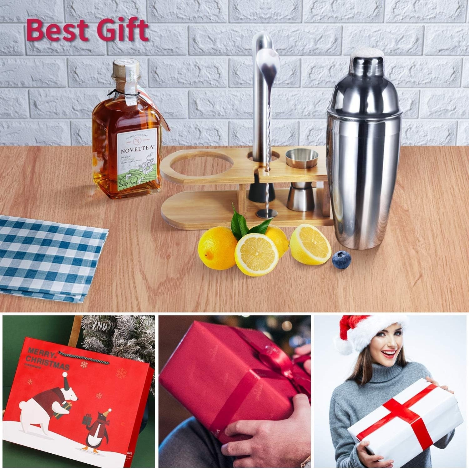 Edelstahl Barkeeper Kit 750ML 5-teiliges Cocktail Shaker Set