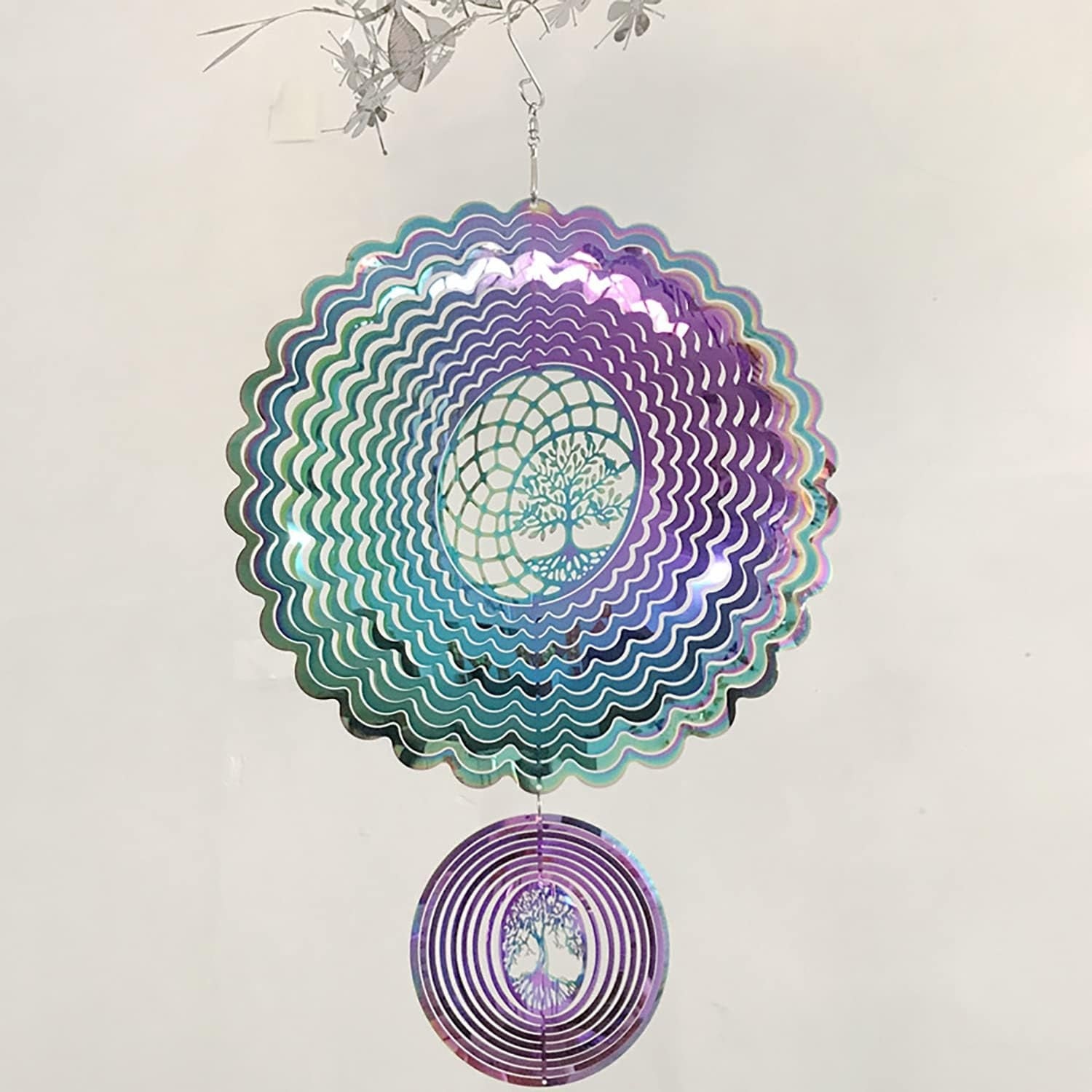 3D Edelstahl Windspiel 25cm Garten Fenster