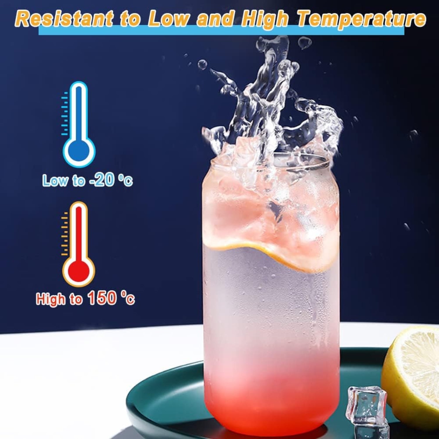 XL Cocktailgläser mit Deckel und Glasstrohalme 550ml 4x Set