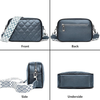 Echtleder Umhängetasche Damen Klein Blau Modische Crossbody Bag