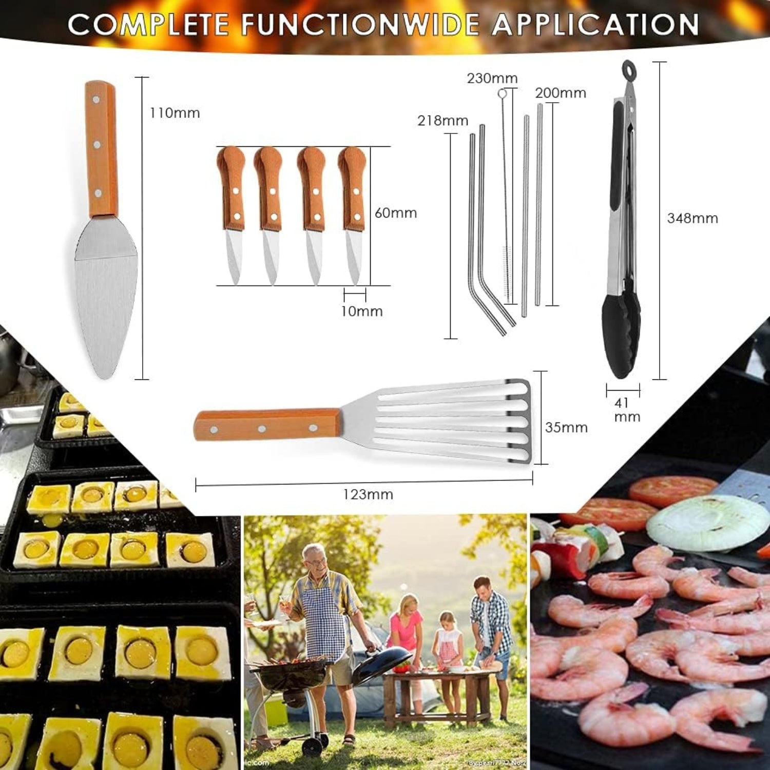 20-tlg Profi Grillzubehör Set Grillspachtel mit Tasche Grill Geschenke