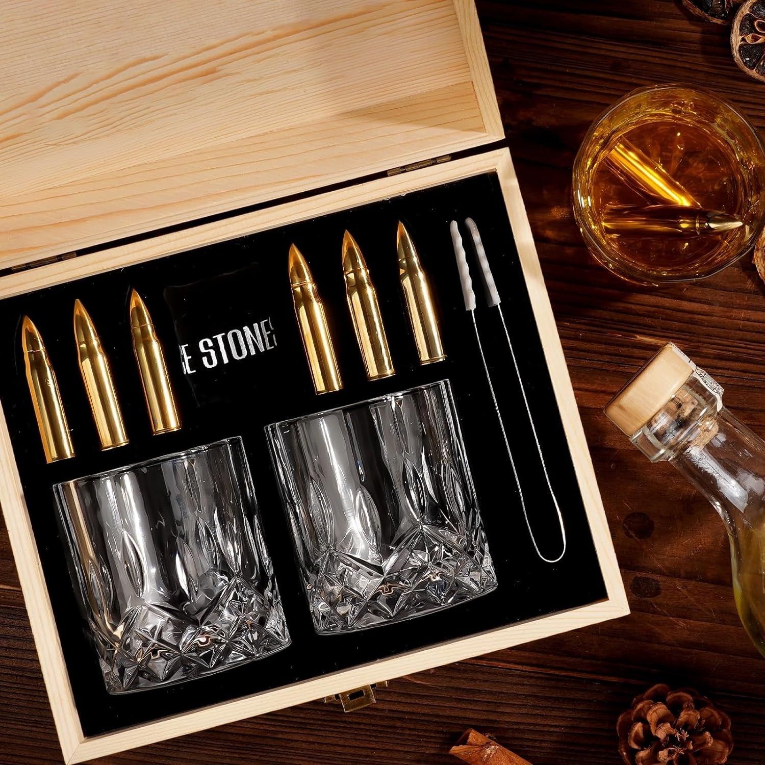 Whisky Geschenke für Männer Set mit Gläser Steine Valentinstag Geschenke für Ihn