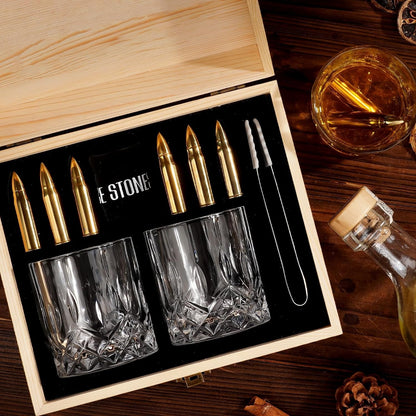 Whisky Geschenke für Männer Set mit Gläser Steine Valentinstag Geschenke für Ihn