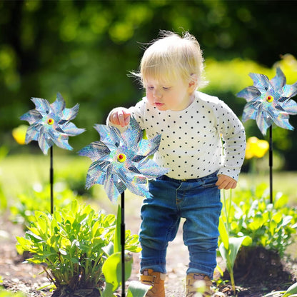 Reflektierende Windräder Vogelschreck Taubenabwehr 54cm Garten Hof 5 Stück