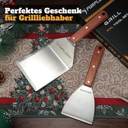Plancha Set Grillspachtel Grillwender Grillzubehör Geschenk für Männer