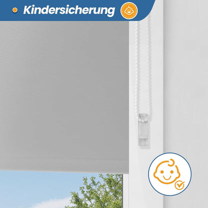 Thermorollo Plissee ohne Bohren Verdunkelung 55x110cm Klemmfix Rollo