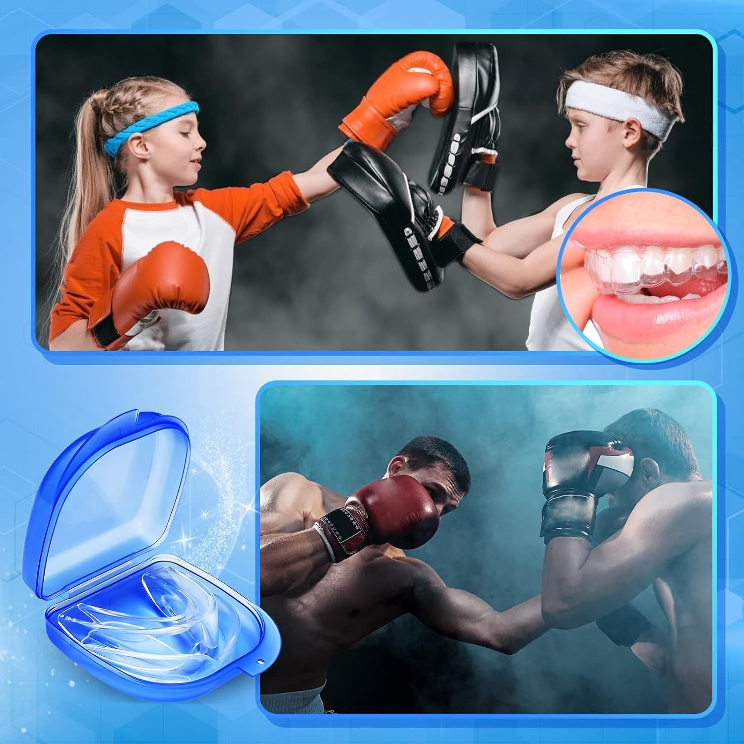 Schnarchschiene Knirscherschiene 4er Set Beißschiene mit Box Anti-Schnarch