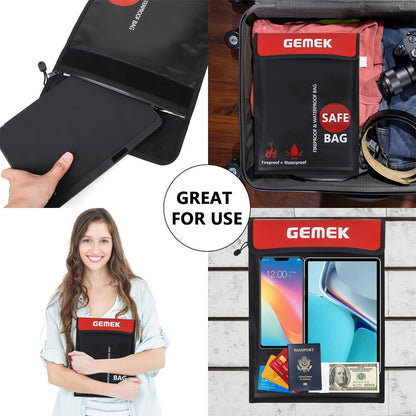 Feuerfeste und Wasserdichte Dokumententasche Set für A4 und A5 Geldtasche
