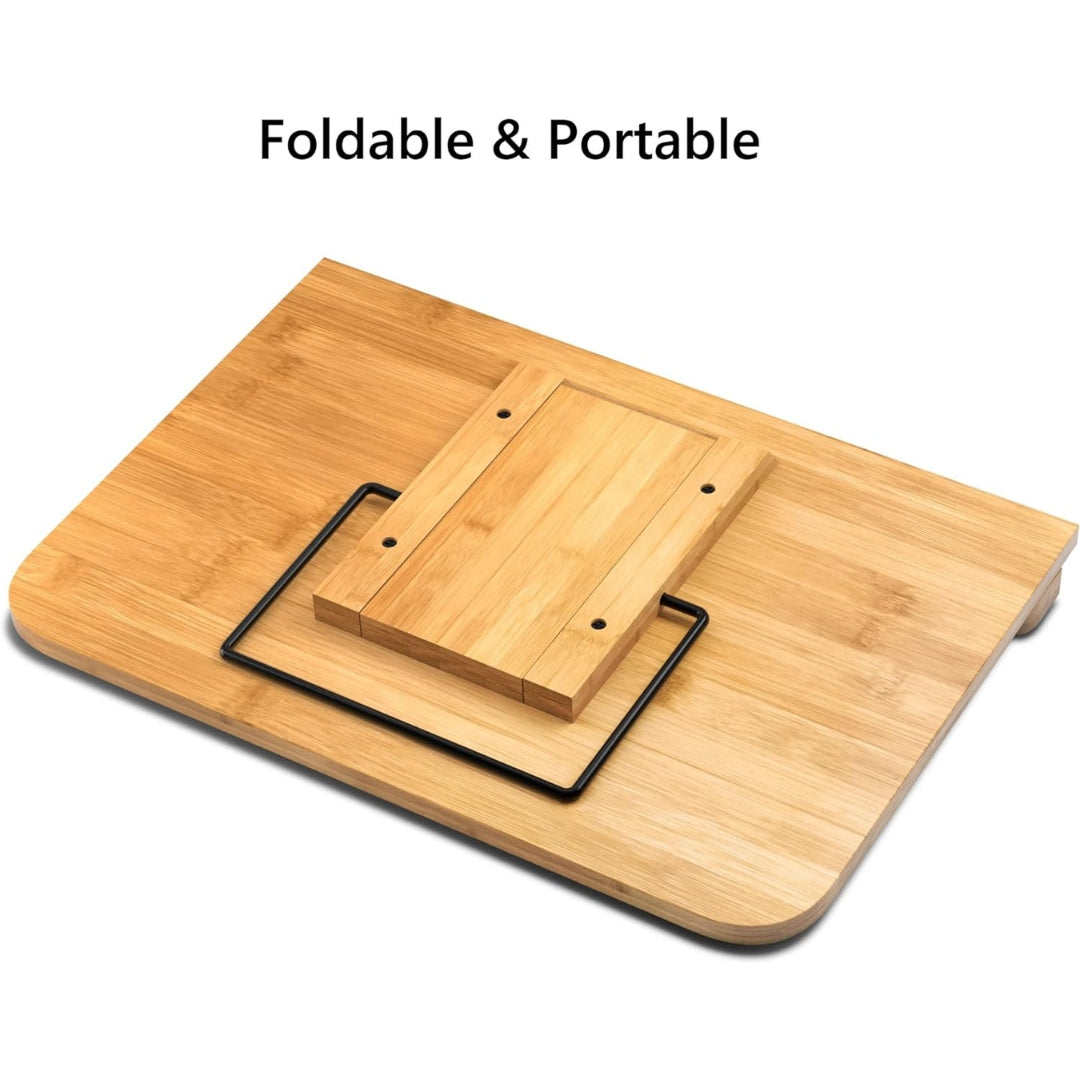 Hölzern Buchständer Faltbar Tragbar Bambus 6 Einstellbare Winkel 39x27cm