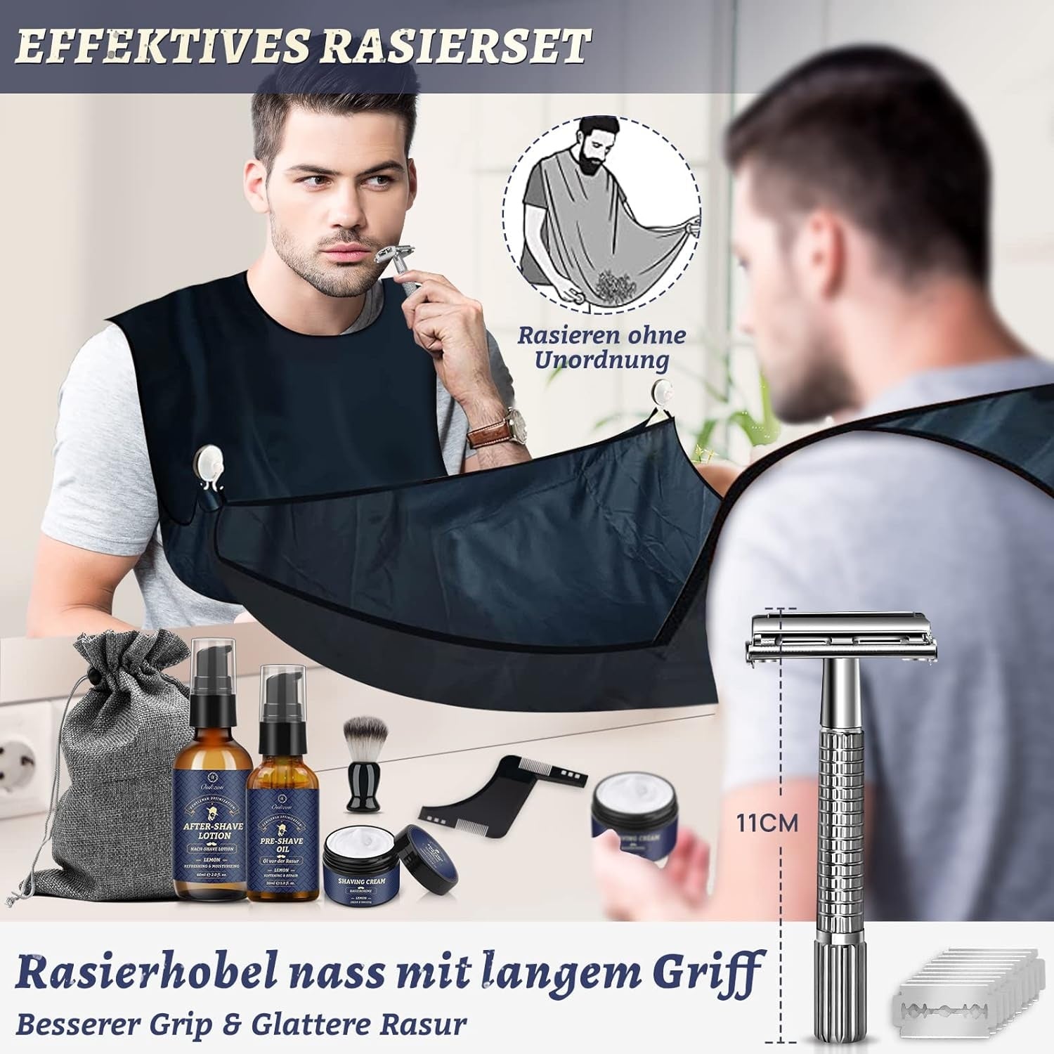 Männer Geschenke Bartpflegeset Rasierset Bartöl Rasiercreme After Shave Lotion