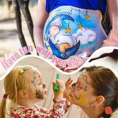 12 Farben Schminkstifte Set Sicher Ungiftig Einfach für Kinderfeste