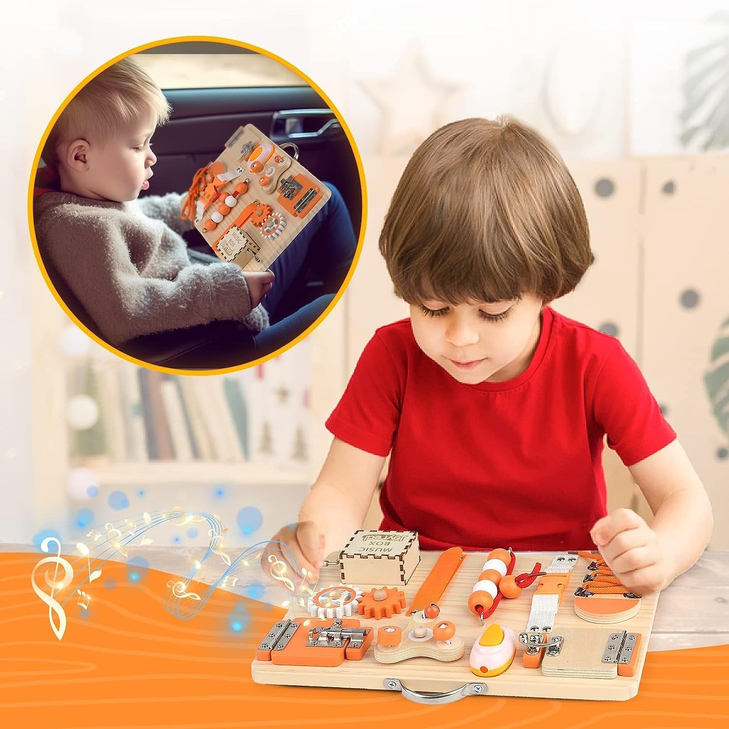 Montessori Activity Board 1 2 3 Jahre Motorikspielzeug Busy Board Holz