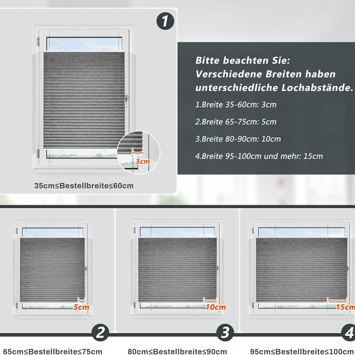 plissee klemmfix ohne bohren jalousien fenster verdunkelung 100x140cm