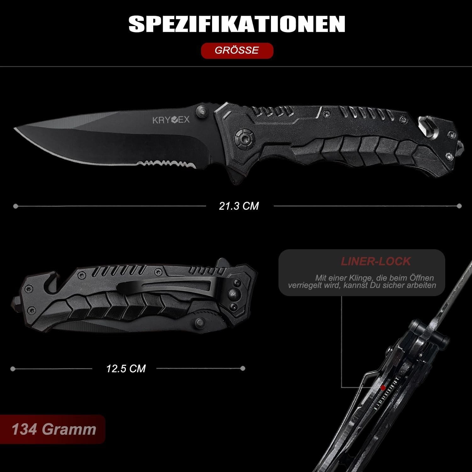 Günstiges Taschenmesser Klappmesser 3-in-1 Einhandmesser