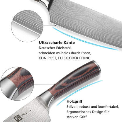 Premium Kochmesser mit Holzgriff 20 cm Küchenmesser