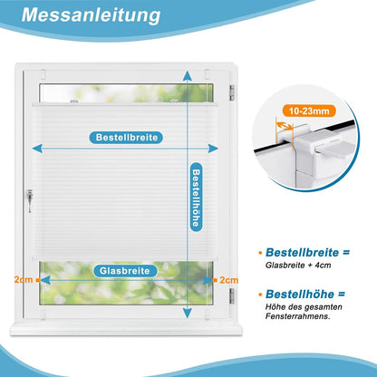 Plissee Jalousien Fenster ohne Bohren Klemmfix 50x80cm Weiß