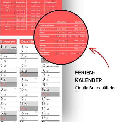 Kalender 2025 Wandkalender groß | Familienkalender | Jahreskalender 97x67 cm | Inkl. Feiertage nach Bundesländern | Wochenplaner