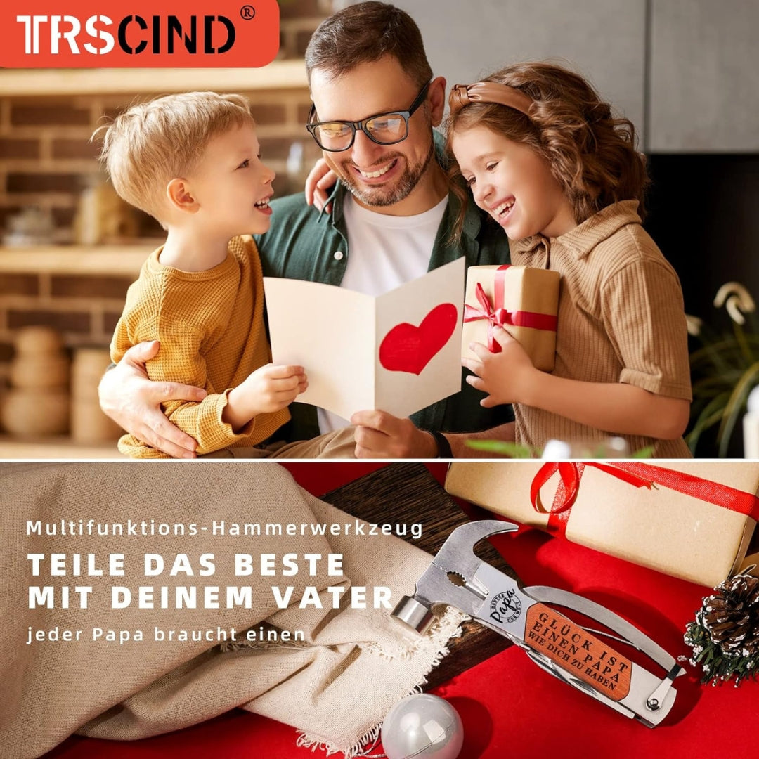 Multitool Hammer 14-in-1 Mini Werkzeug Vatertagsgeschenk Papa Geburtstag