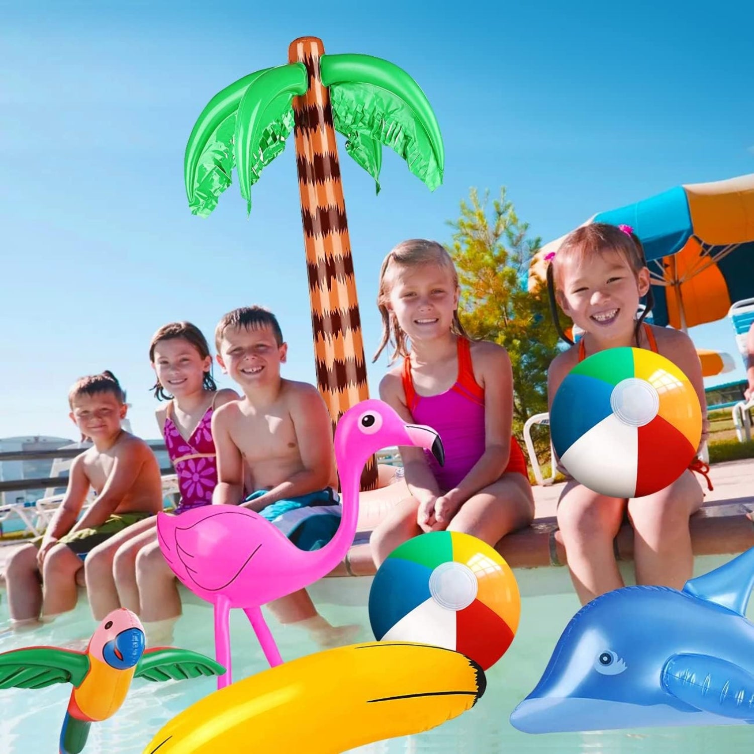 Poolspielzeug Strandspielzeug aufblasbare Palmen Flamingo