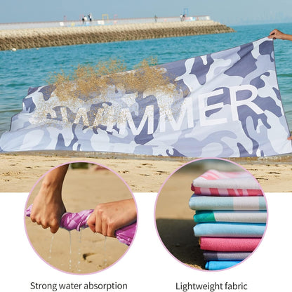 Großes Strandtuch Mikrofaser Camouflage 180x90 Schnelltrocknend Sandabweisend