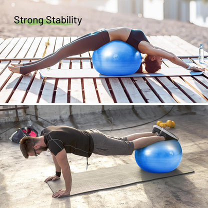 Gymnastikball 65cm Blau Pilates Ball Yoga Ball Aufblasbar Fitness