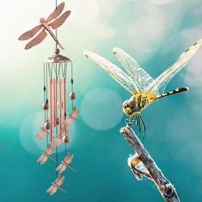 Handgefertigtes Libelle Windspiel Messingrohre Garten Terrasse Geschenk