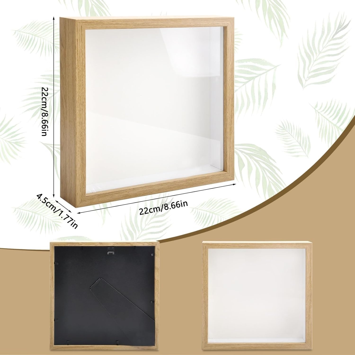 DIY 3D Bilderrahmen 20x20 Befüllbar Objektrahmen Holz Glas Fotos Blumen Deko