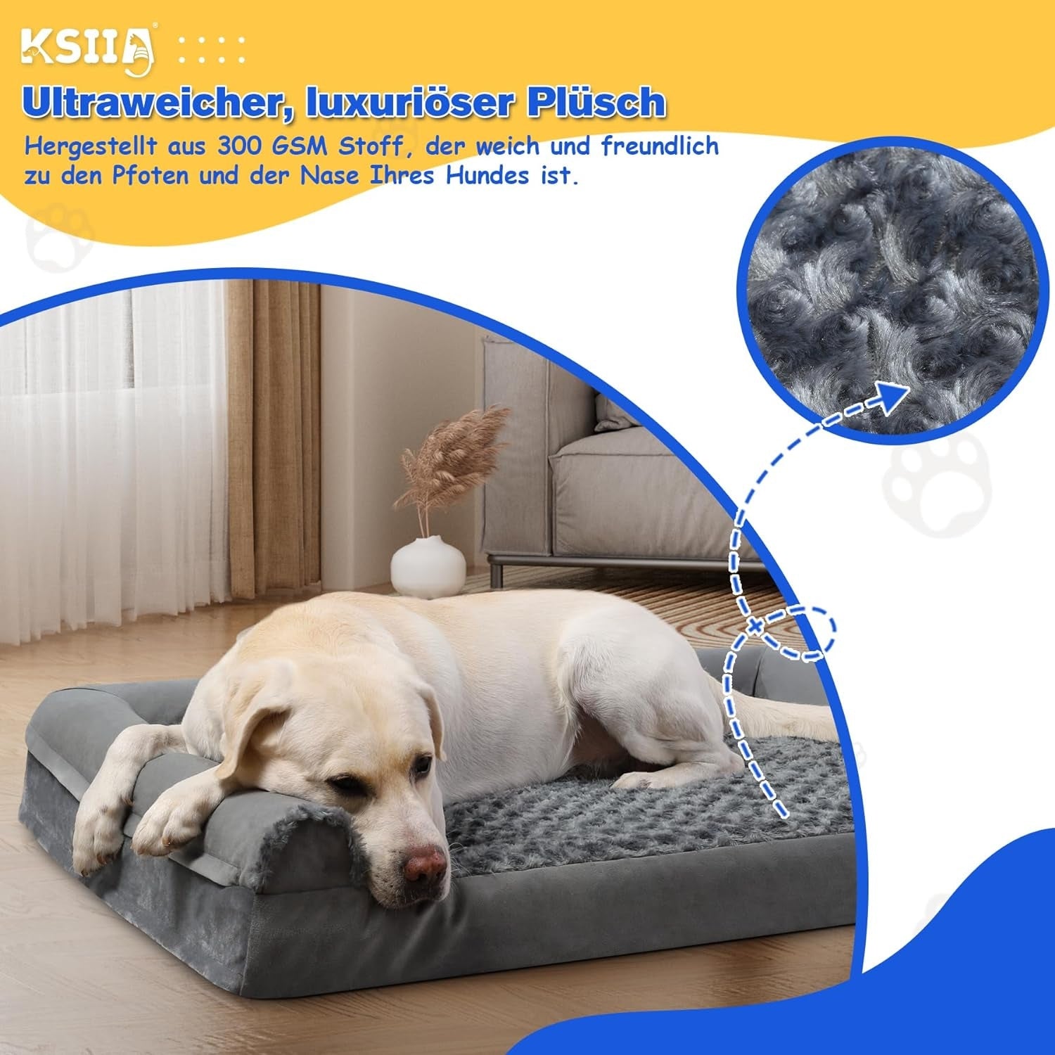 Premium Orthopädisches Hundebett Grosse Hunde 105x70x18cm waschbar