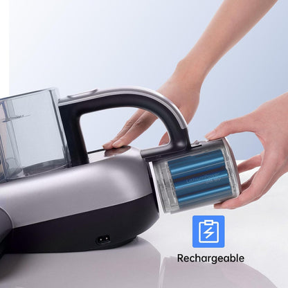 Jimmy BD7 Pro Milbensauger Kabellos Wiederaufladbar mit UV-C Licht, Ultraschall Sterilisation 2x Becher Für Allergiker Matratzen Bett Sofa HEPA Filter
