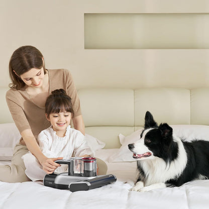 Jimmy BD7 Pro Milbensauger Kabellos Wiederaufladbar mit UV-C Licht, Ultraschall Sterilisation 2x Becher Für Allergiker Matratzen Bett Sofa HEPA Filter