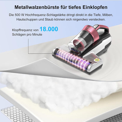 Jimmy BX5 Pro Milbensauger für Matratzen mit UV-Licht, Ultraschalltechnologie, Doppelzyklon-Filtration, 500W Matratzenreiniger für Allergiker, 15kPa Matratzenstaubsauger für Bett, Sofa