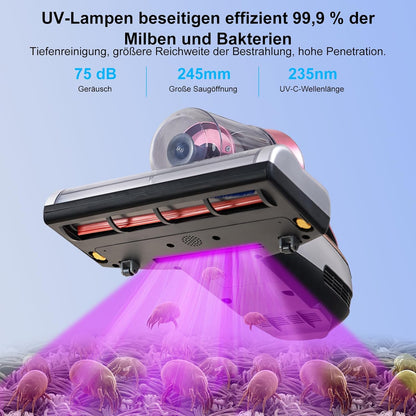 Jimmy BX5 Pro Milbensauger für Matratzen mit UV-Licht, Ultraschalltechnologie, Doppelzyklon-Filtration, 500W Matratzenreiniger für Allergiker, 15kPa Matratzenstaubsauger für Bett, Sofa