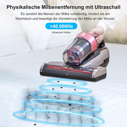 Jimmy BX5 Pro Milbensauger für Matratzen mit UV-Licht, Ultraschalltechnologie, Doppelzyklon-Filtration, 500W Matratzenreiniger für Allergiker, 15kPa Matratzenstaubsauger für Bett, Sofa
