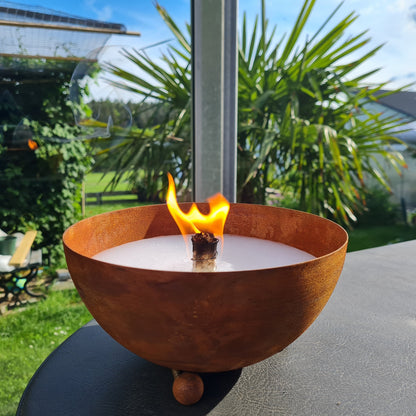 Schwabenfire Kleine Edelrost Outdoorkerze mit Dauerdocht Geschenke für Frauen