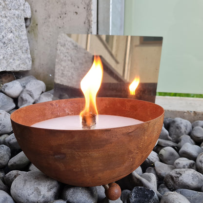 Schwabenfire Kleine Edelrost Outdoorkerze mit Dauerdocht Geschenke für Frauen