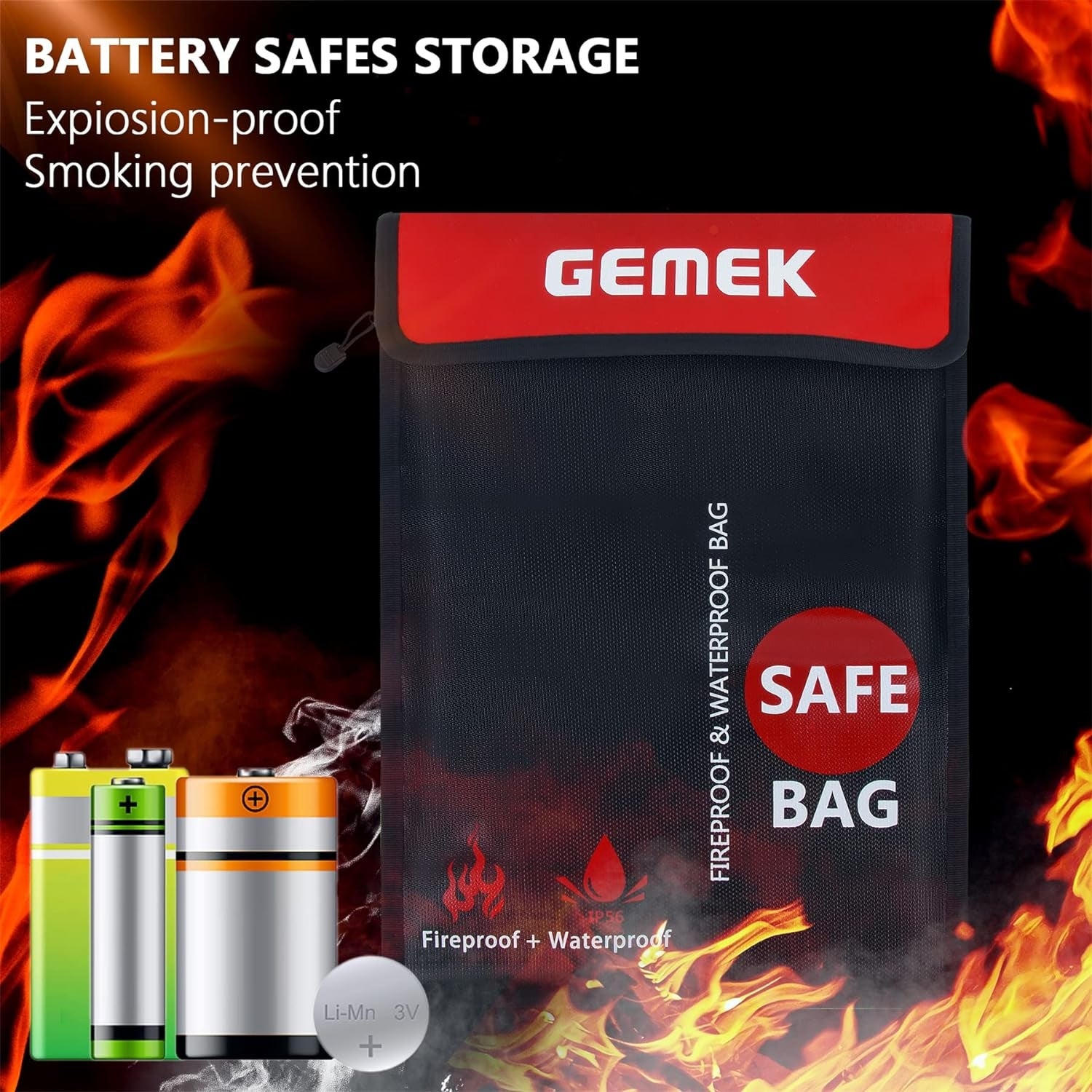 Feuerfeste und Wasserdichte Dokumententasche Set 38x28 und 23x18cm für A4 A5 Dokumente Bargeld Schmuck Reisepass Tablet Laptop mit Klett Reißverschlus