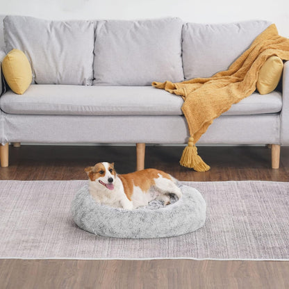 Orthopädisches Hundebett rund Hundekissen Hundesofa Donut waschbar 70 cm