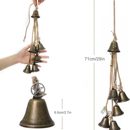 Boho Windspiel Garten Hexenglocken Türschutz 6 Glocken Negative Energie Löschen