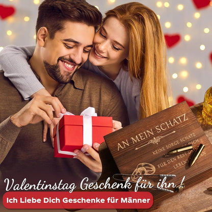 Whiskey Geschenkset Geschenke für Männer Inkl. 2 Whiskeygläser 6 Whiskeysteine in gravierter Holzbox valentinstag geschenk für ihn