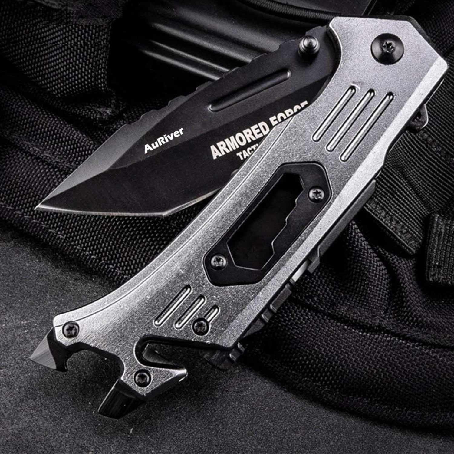 Premium Taschenmesser mit Feuerstahl 6-in-1 Klappmesser Outdoor Extra Scharf